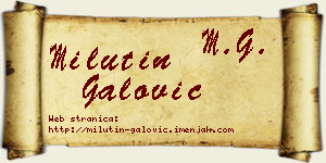 Milutin Galović vizit kartica